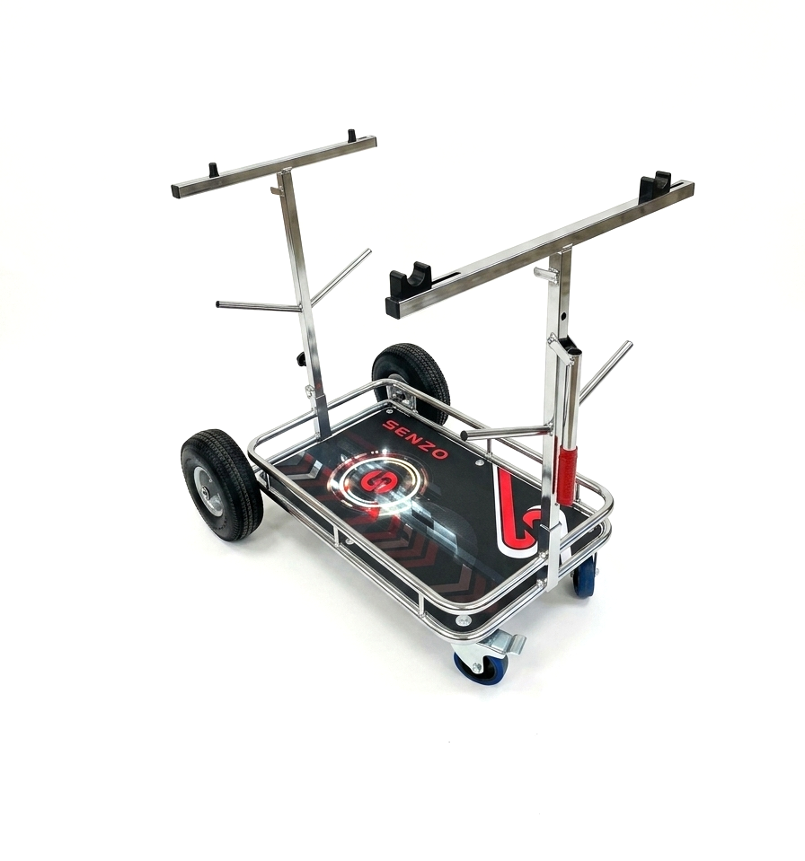 Senzo Chrome 4 Wheel Kart Trolley w/Tyre Posts (New 2026 Design!)
