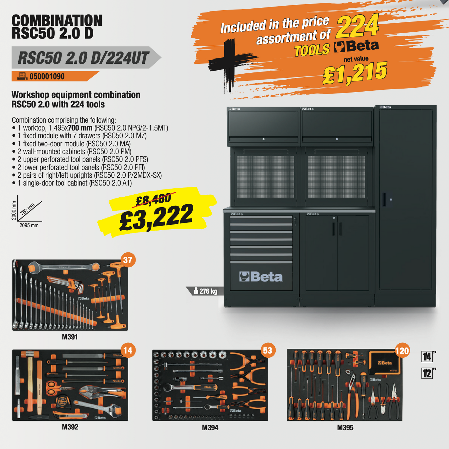 BETA RSC50 2.0 D/224UT-WORKSHOP EQUIPMENT COMBINATION - CONTACT TO ORDER