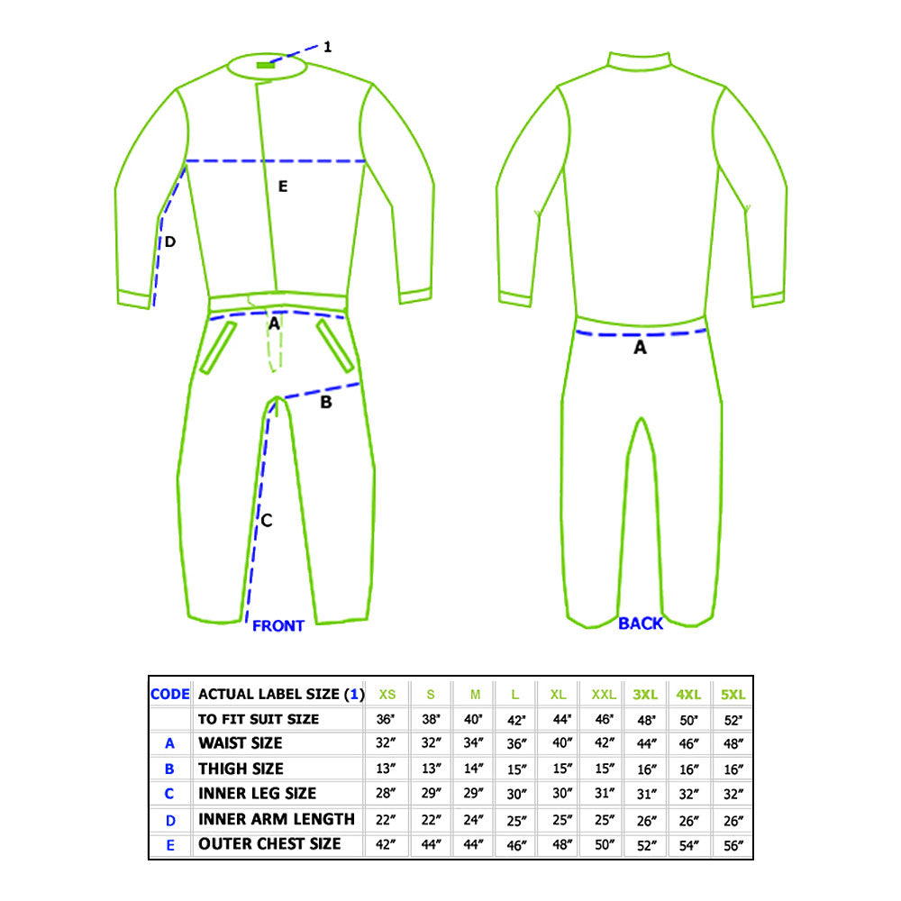 Tuzo Waterproof Rain Wet Suit Adult