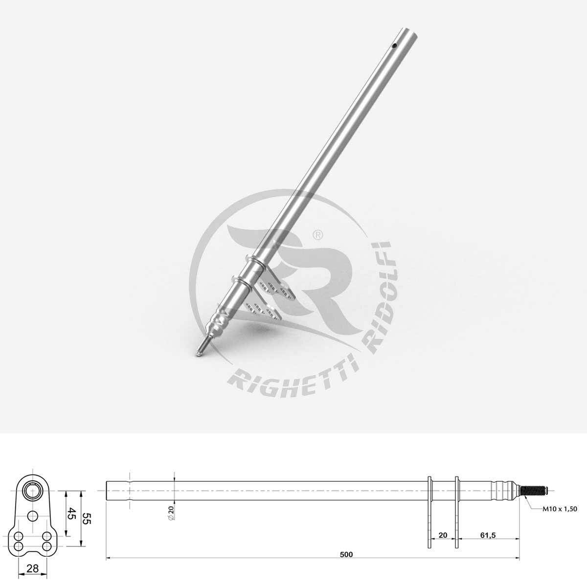 Steering Column 10/M8 L.500 mm (Compatible with OTK and others)