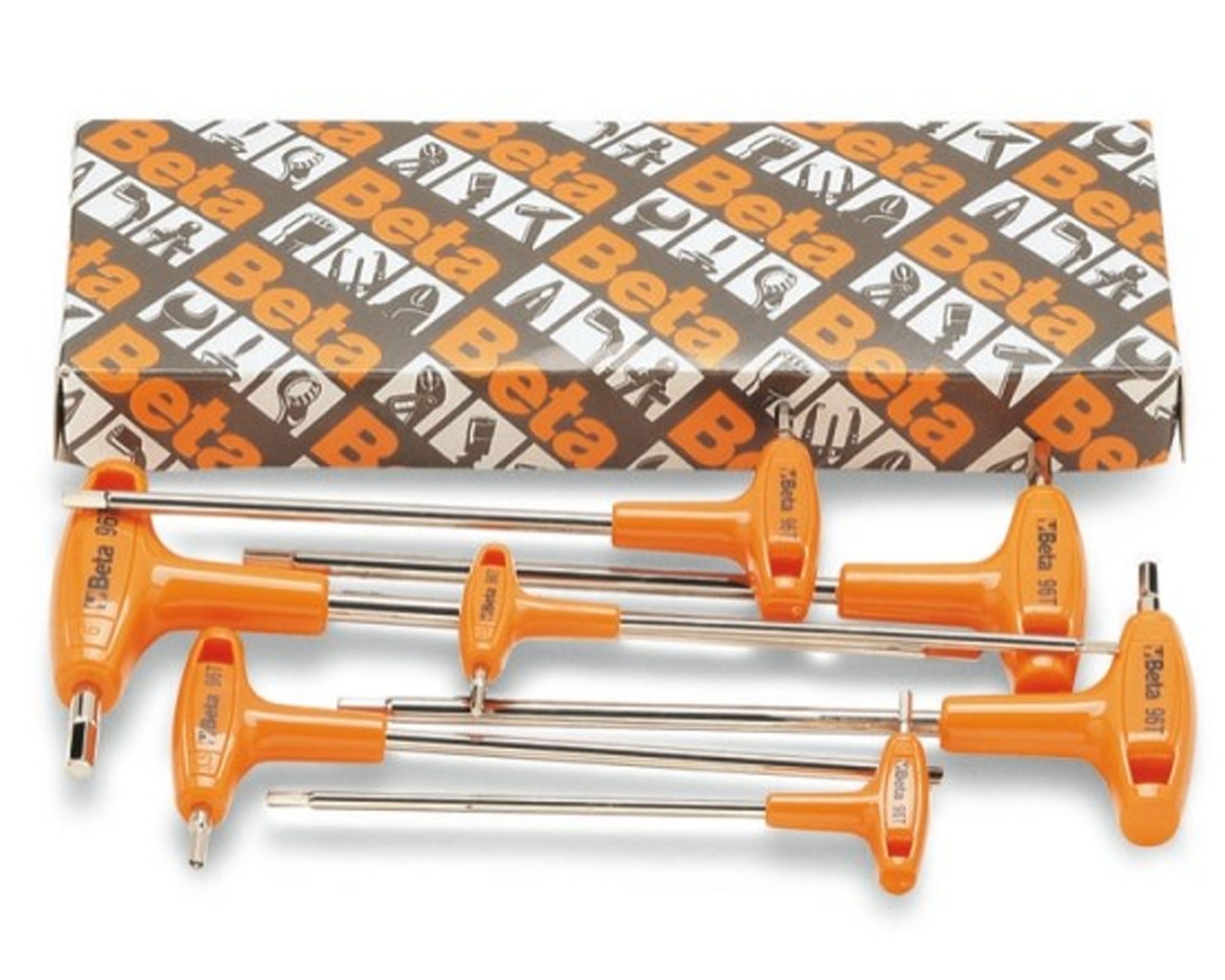 Beta Tools Orange Handled T-Bar Set 6pc High Torque 96T/S