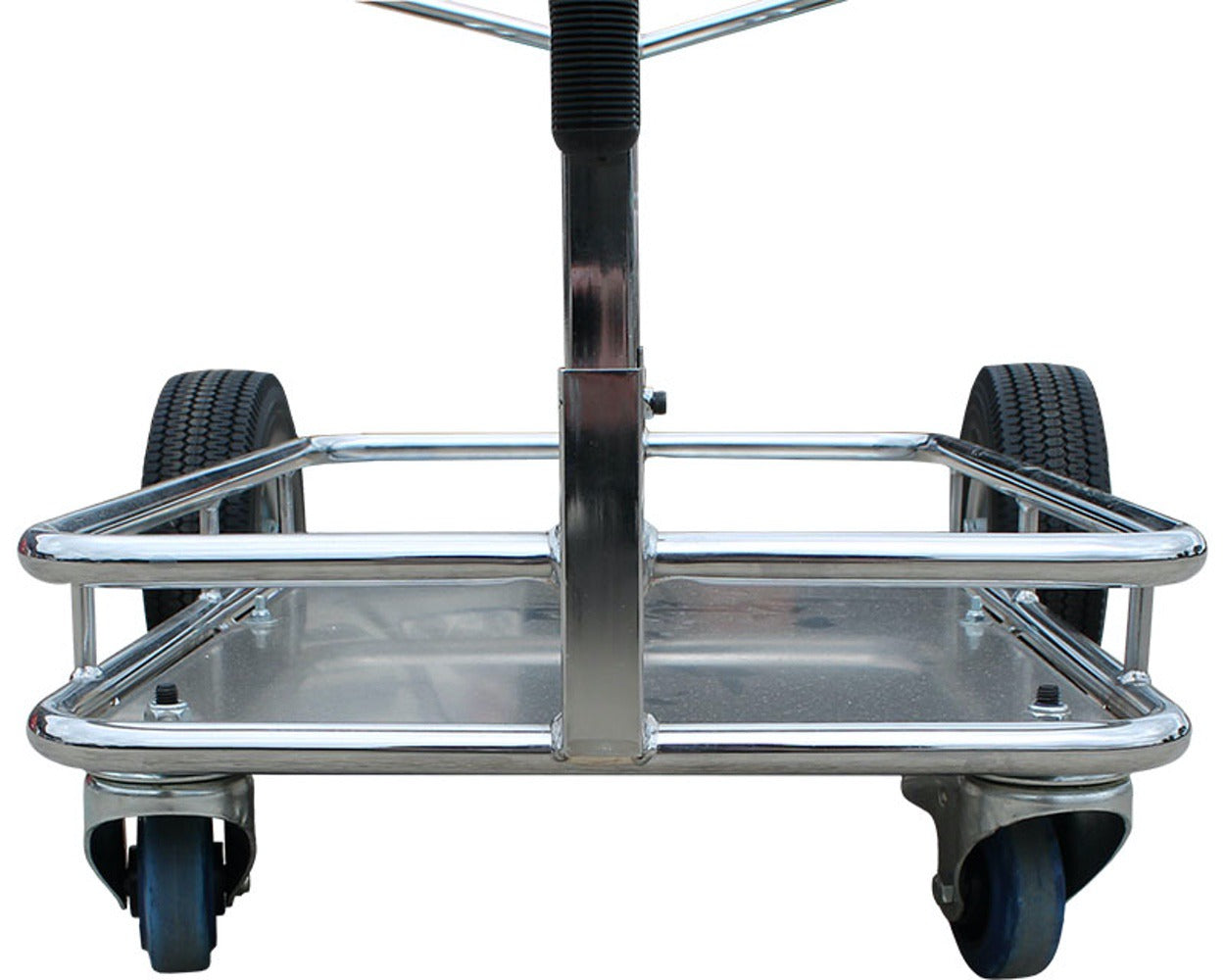 Senzo Chrome 4 Wheel Kart Trolley With Tyre Posts