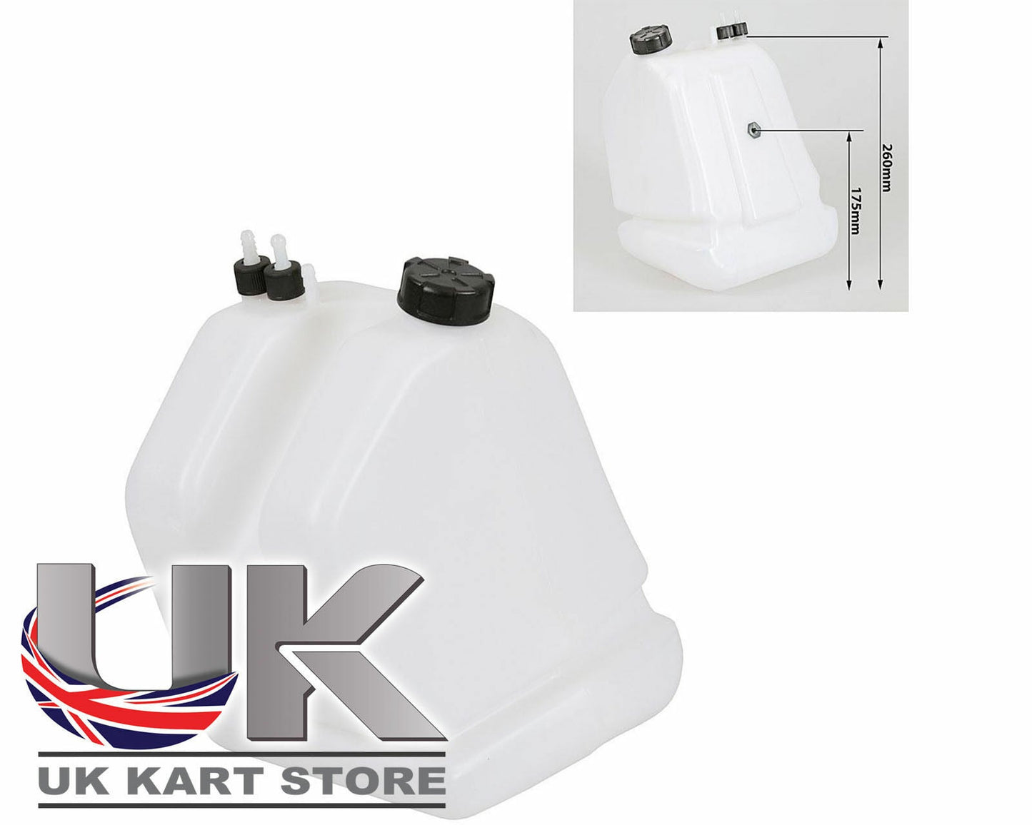 R/R Petrol Tank 9 Ltr Q/R With Black Caps