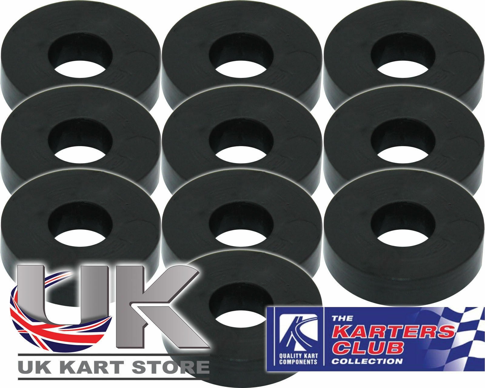 Black Rubber Washer 20X6X4mm X 10