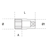 Beta Tools Deep Hexagon Socket 3/8 Drive 910AL