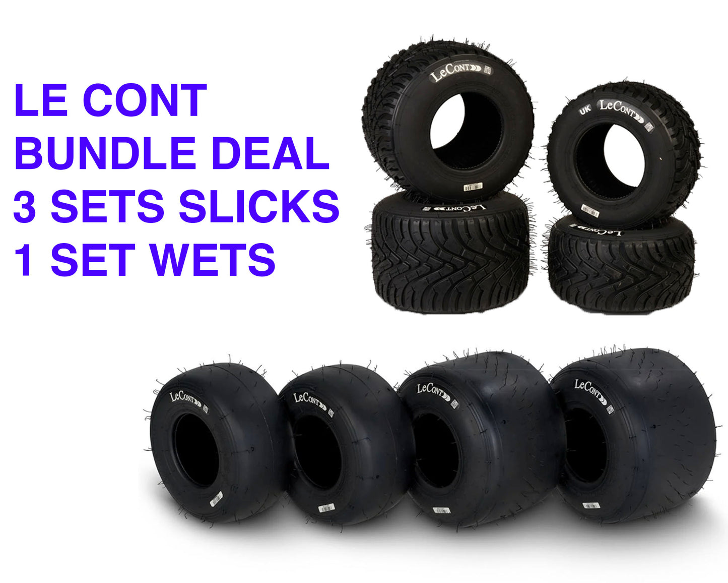 Le Cont KZ Prime LPM Slick x 3 & LWR Wet Tyre