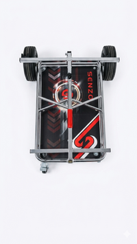 Senzo Chrome 4 Wheel Kart Trolley w/Tyre Posts (New 2026 Design!)