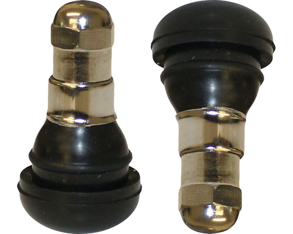 Short Tyre Valve Silver Cap Pair