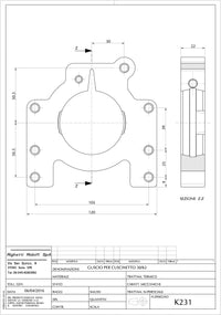 Aluminium 30mm Bearing Carrier - 4 Holes Gold