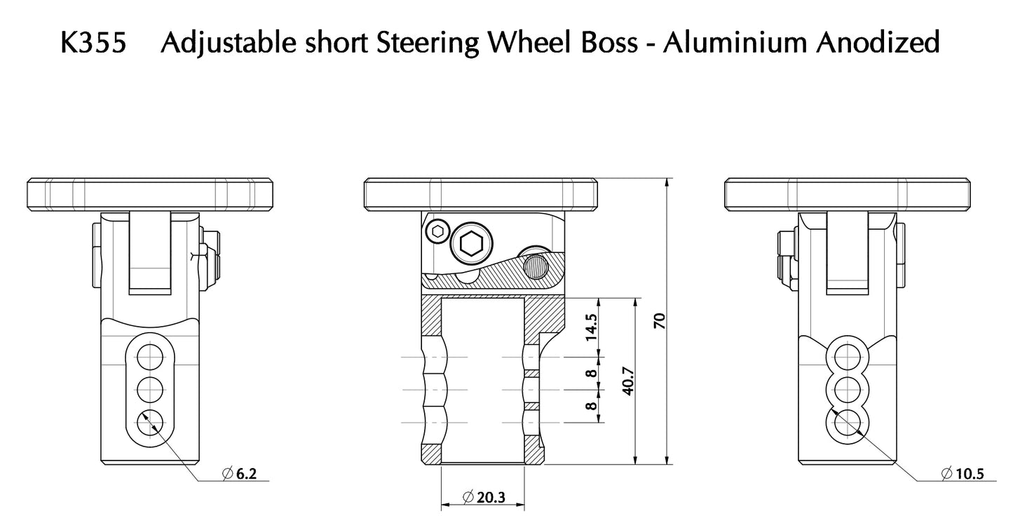 OTK Style Universal Adjustable Short Steering Wheel Boss