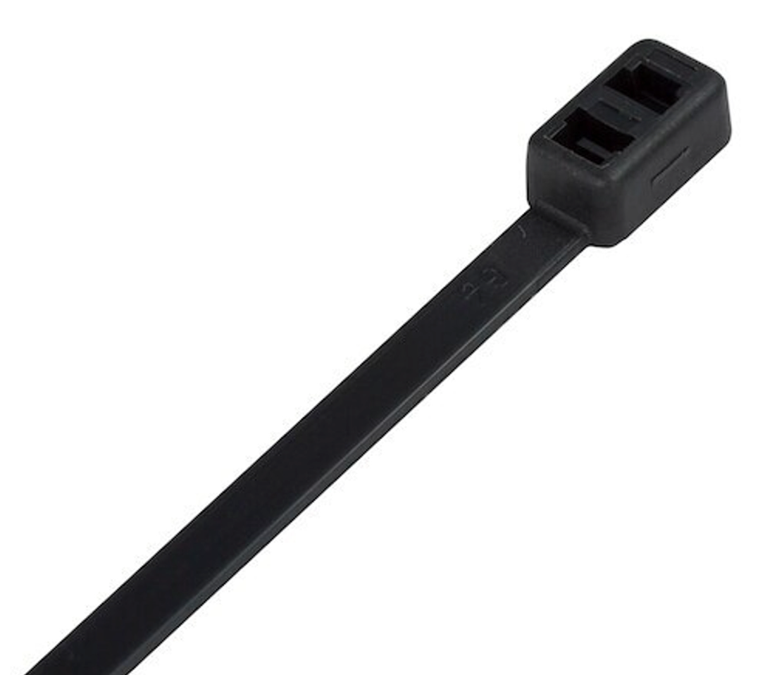 Double Loop Cable Ties 300mm x 4.8mm Black (100 Pack)
