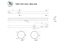 Rear Axle 50mm x 1040mm 2mm Black