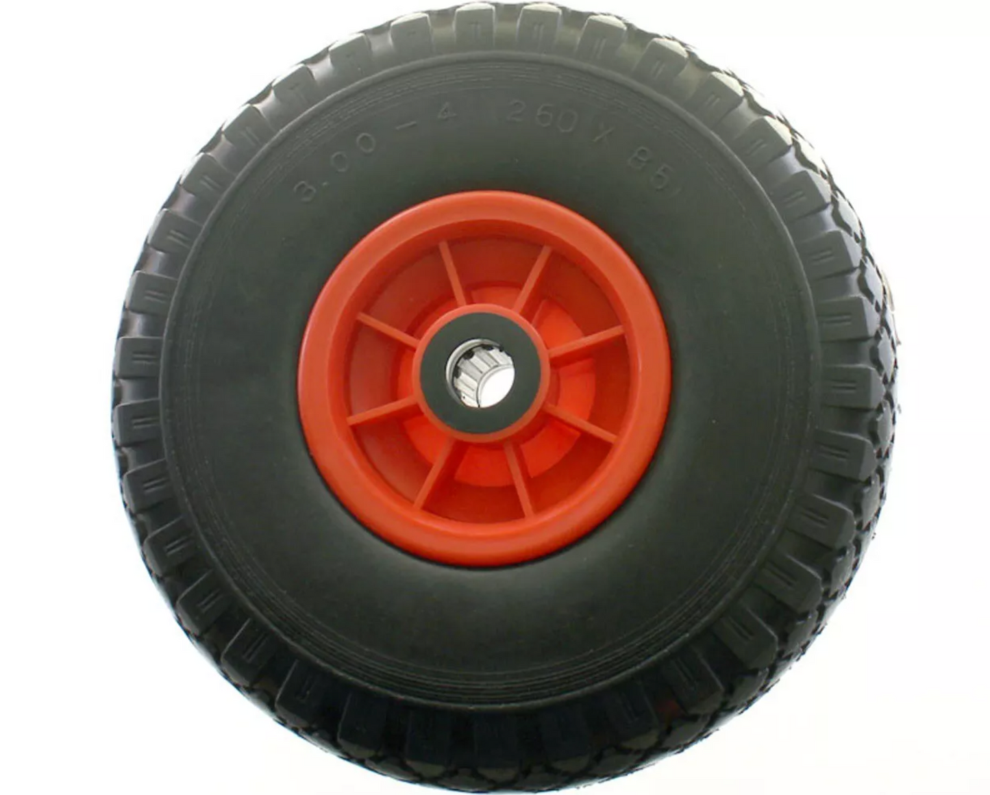 Red Plastic Foam Filled Trolly Wheel 10" 3.00-4 (20mm Bore -75mm length)