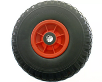 Red Plastic Foam Filled Trolly Wheel 10" 3.00-4 (20mm Bore -75mm length)