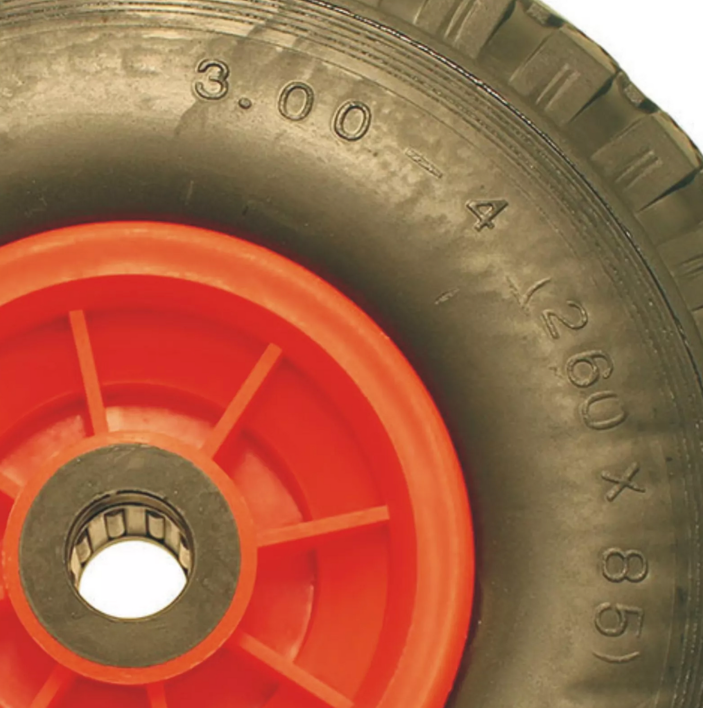 Red Plastic Foam Filled Trolly Wheel 10" 3.00-4 (20mm Bore -75mm length)