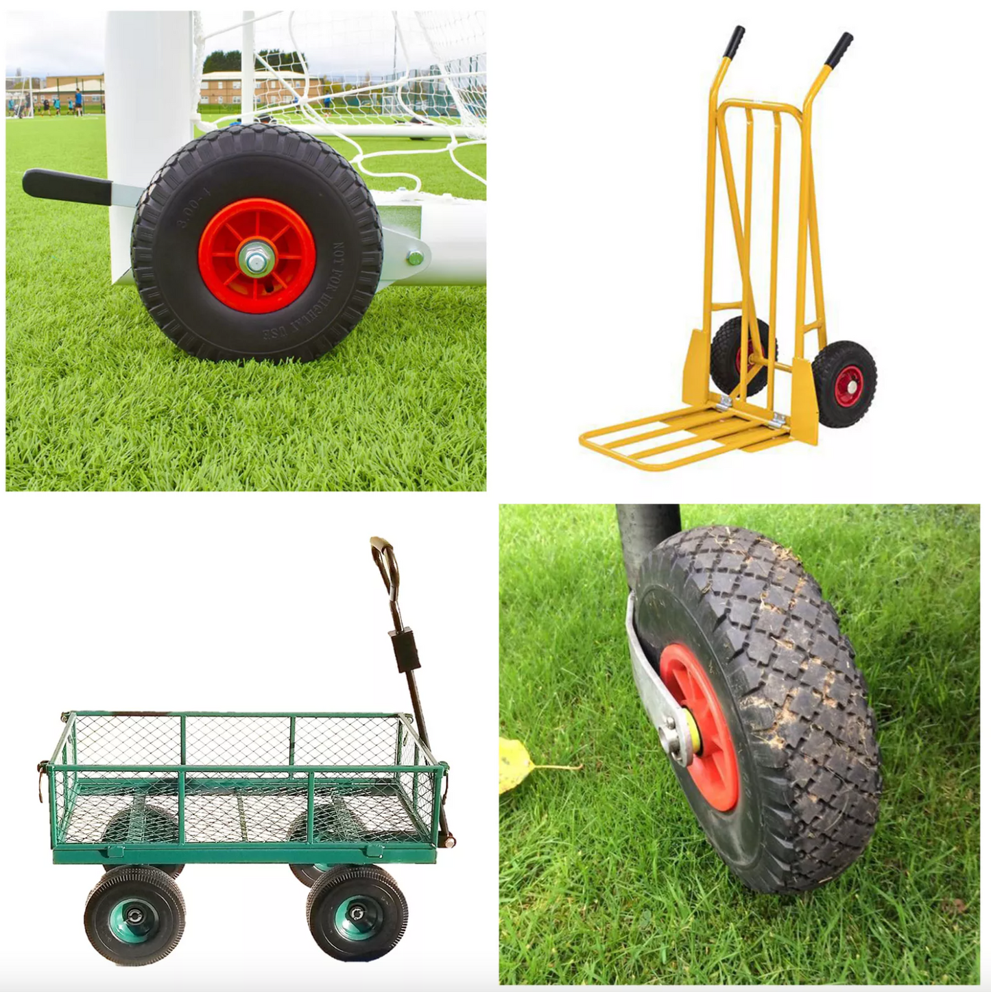 Red Plastic Foam Filled Trolly Wheel 10" 3.00-4 (20mm Bore -75mm length)