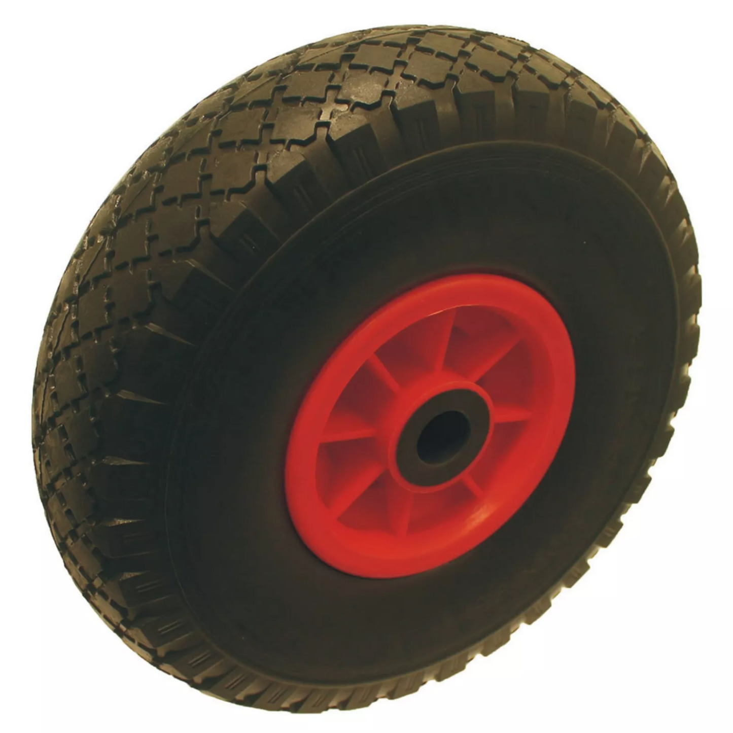 Red Plastic Foam Filled Trolly Wheel 10" 3.00-4 (20mm Bore -75mm length)