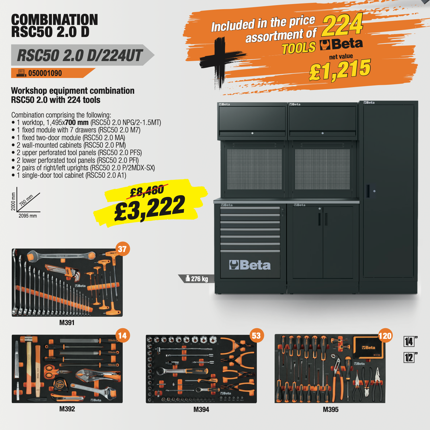 BETA RSC50 2.0 D/224UT-WORKSHOP EQUIPMENT COMBINATION - CONTACT TO ORDER