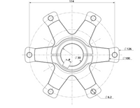 30mm Aluminium Brake Disc Hub, 6 Spokes, Black