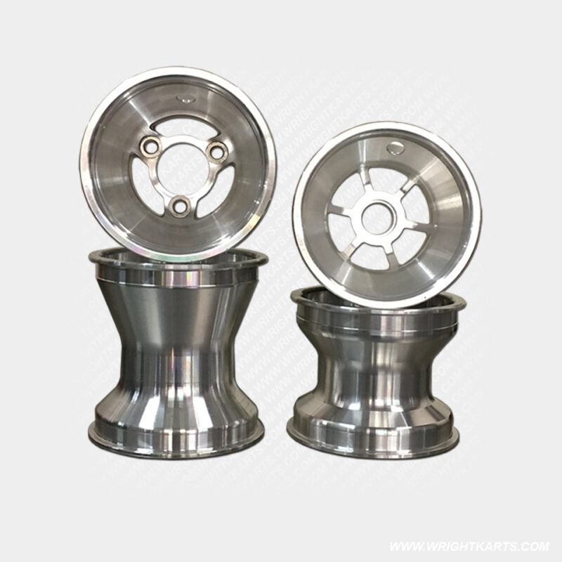 SWRD Wright Wheels 110/140mm 6-Spoke - Silver - W087Ba - w/Valves+Bearings
