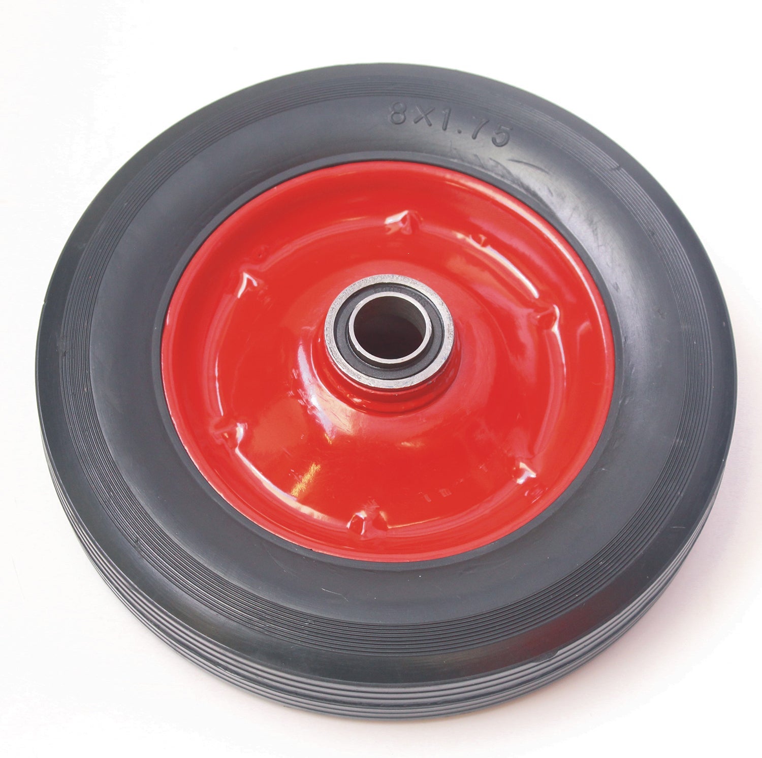 Red Steel Rim Rubber Wheel-60mm