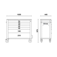 Beta Tools 7 Draw Roller cab - Grey -RSC24AXL/7