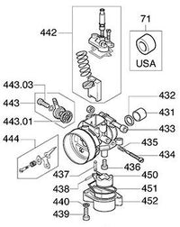 Comer C50 Carburettor 16mm Non-MSA Type R2151 SHA 16.16