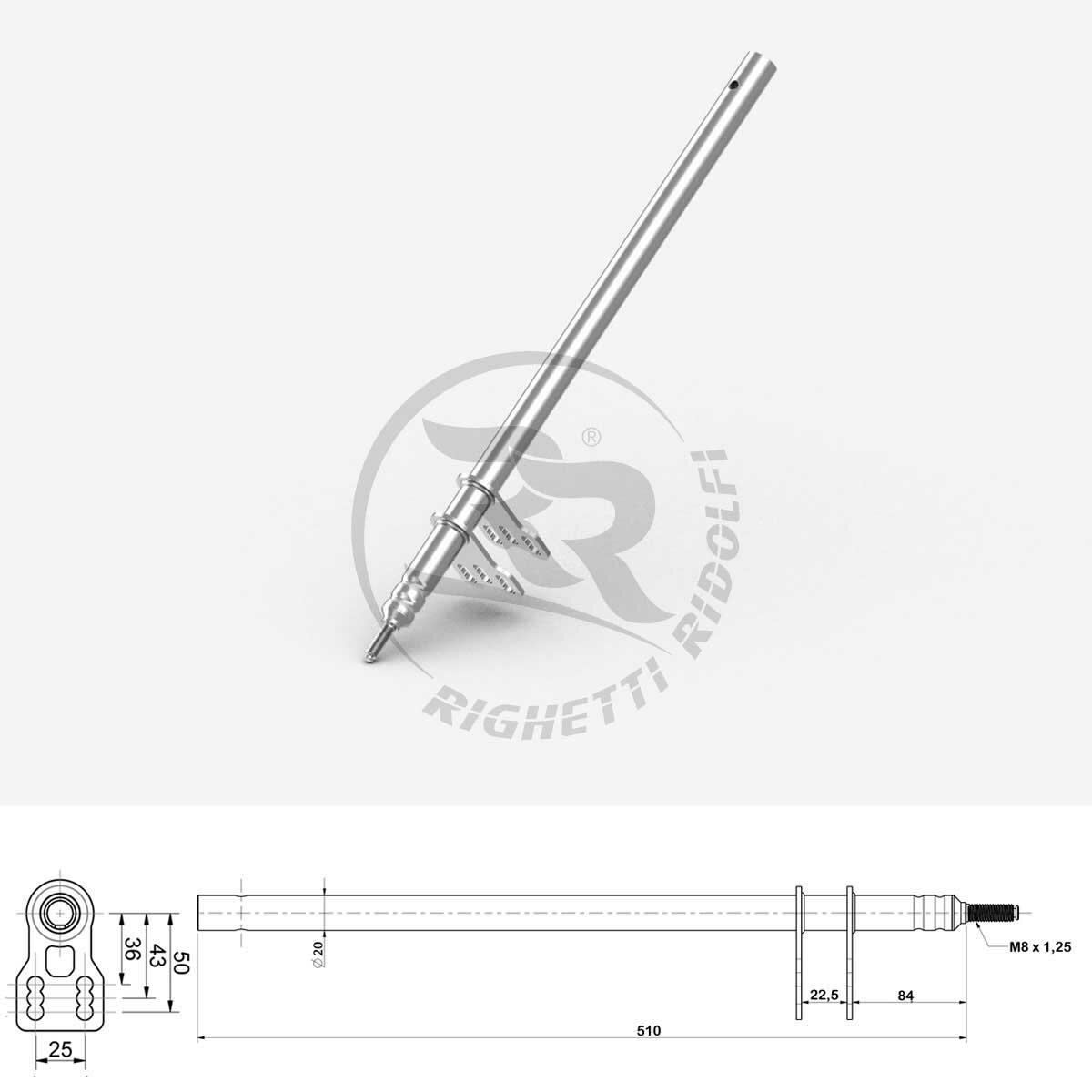 Steering Column M8 20mm 510mm Type CRG