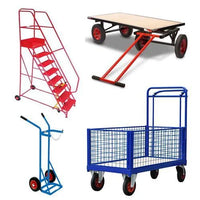 200mm (8") Solid Rubber Red Steel Wheel 45mm Wide 16mm Bore Truck Trolley Wagon