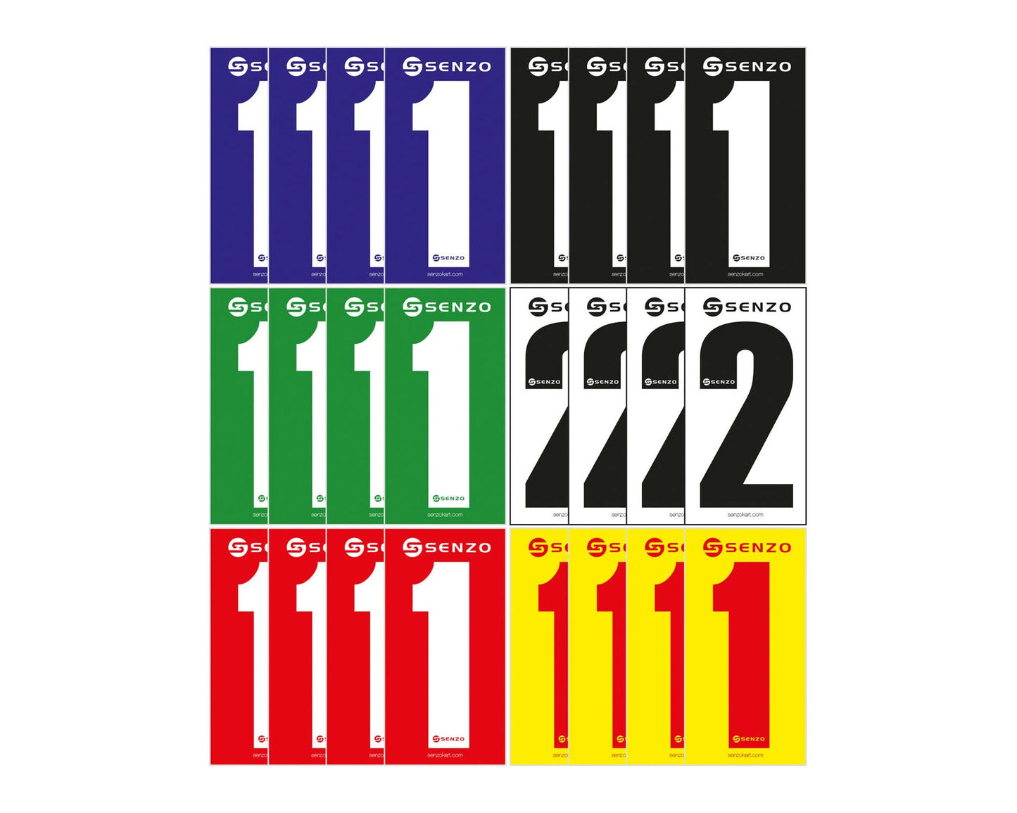 Senzo Adhesive Numbers Pack of 4