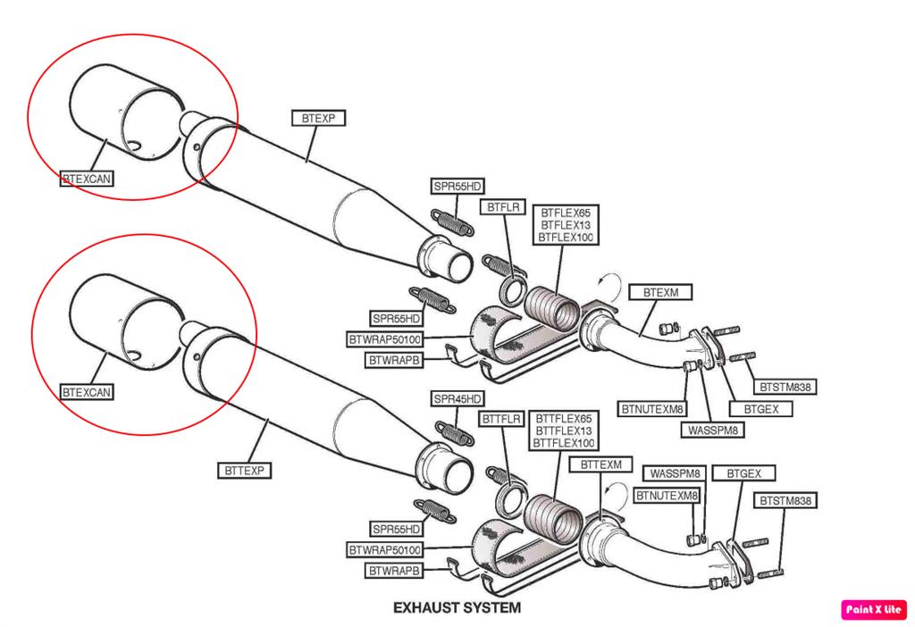 Exhaust Chrome End Can For Exhaust BT82