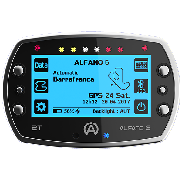 Alfano 6 2T GPS Data Logger Lap Timer Base Kit RPM Lead & Charger A1060