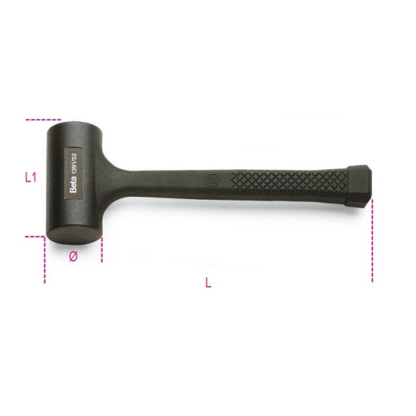 Beta Tools 50mm Dead Blow Rubber Hammer