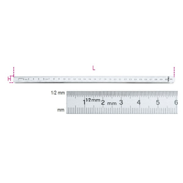 Beta Tools Steel Flexible Rule 300mm