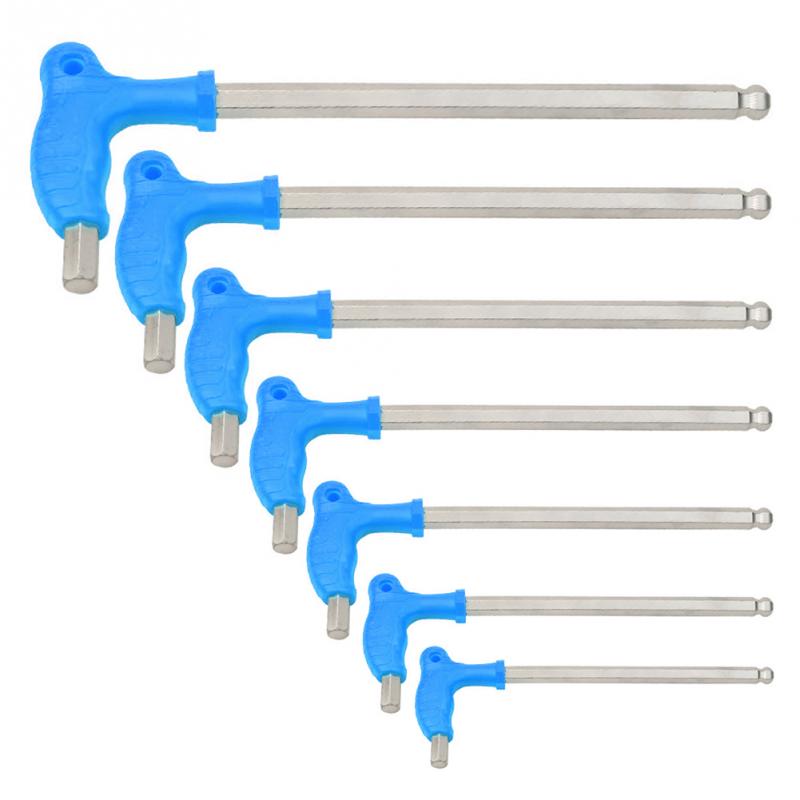 Silverline T-Bar 2.5mm - 10mm Hex Allen Key (7Pcs)