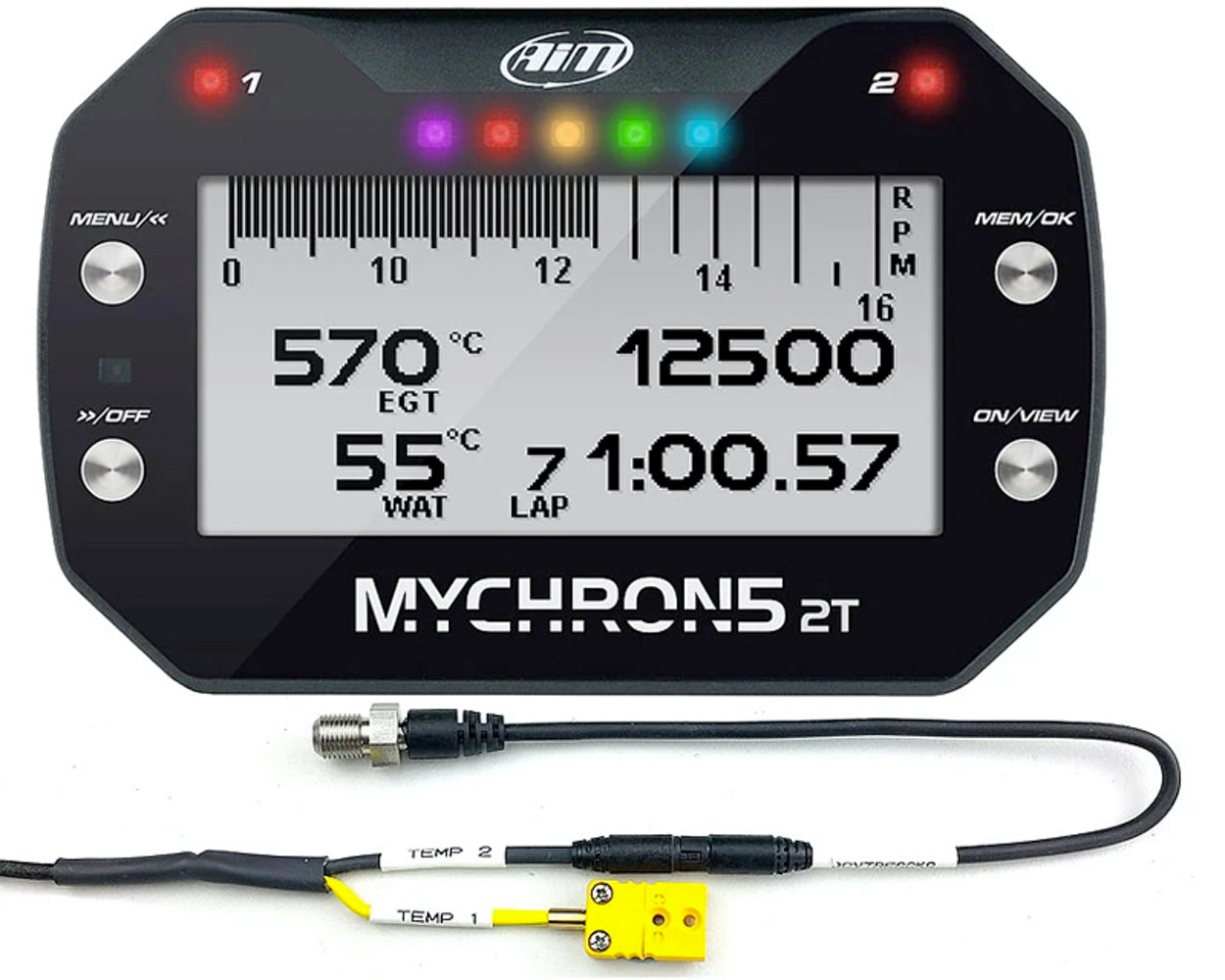 AIM Mychron 5 2T With Water Temp Sensor