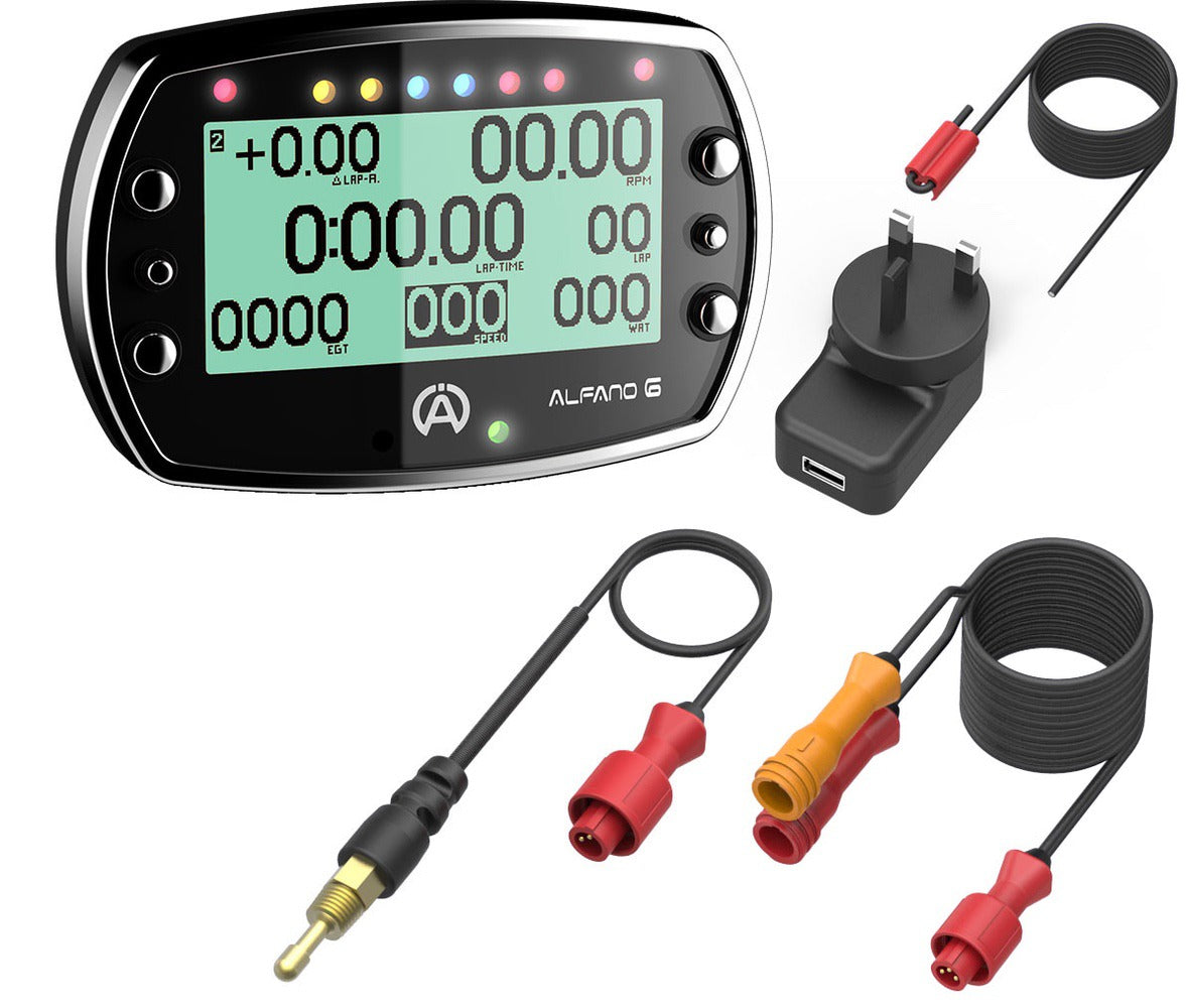 Alfano 6 2T GPS Lap Timer Kit Water Sensor And 2T Style Patch Lead