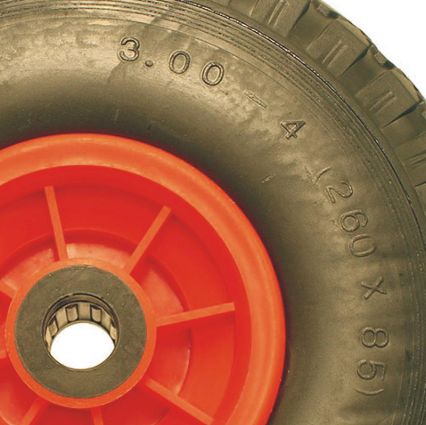 Red Plastic Foam Filled Trolly Wheel 10" 3.00-4