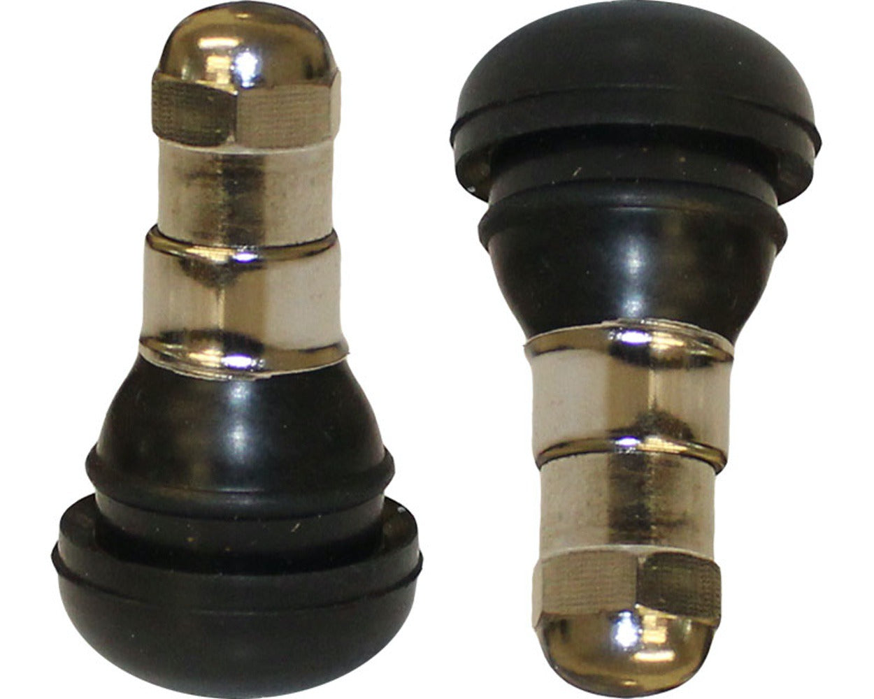 Short Tyre Valve Silver Cap Pair