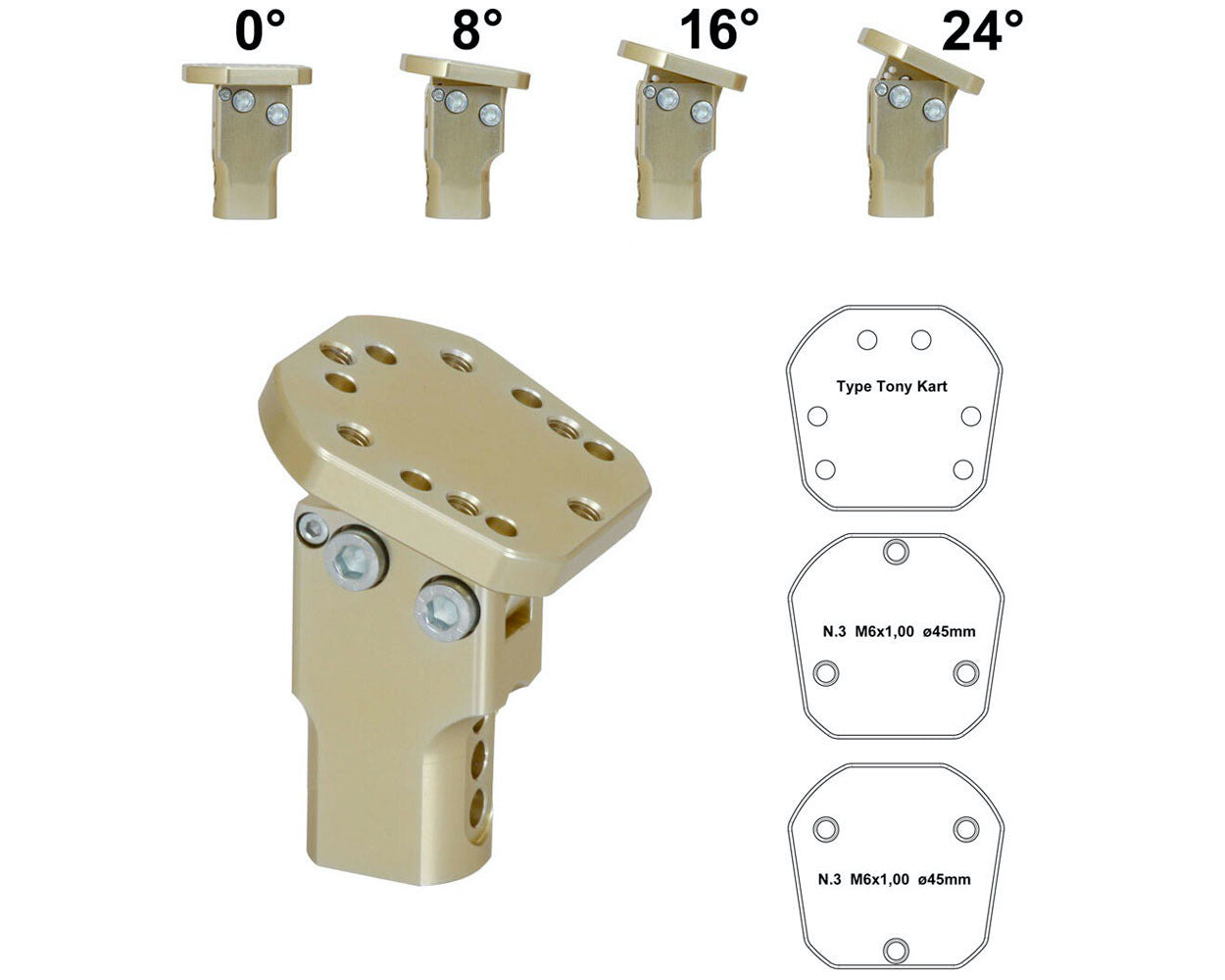 Adjustable Short Steering Wheel Boss D.20mm MAGNESIUM