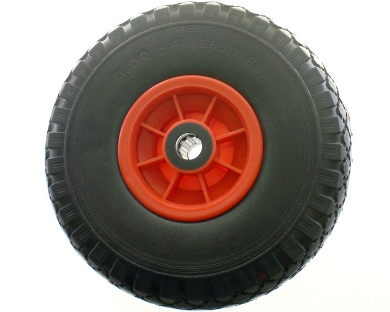 Red Plastic Foam Filled Trolly Wheel 10" 3.00-4