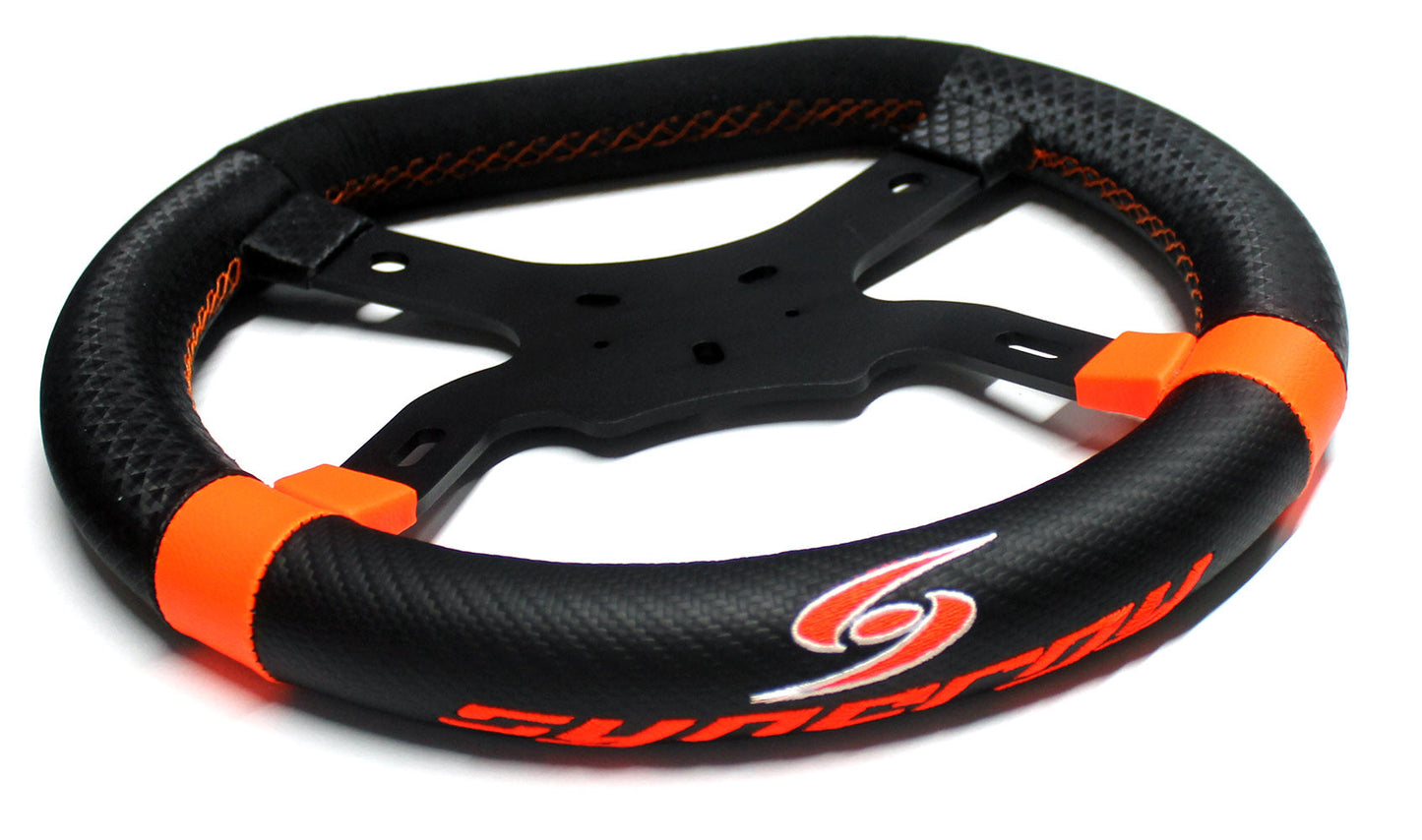 Synergy Cadet Steering Wheel Black/Orange 2021 Round