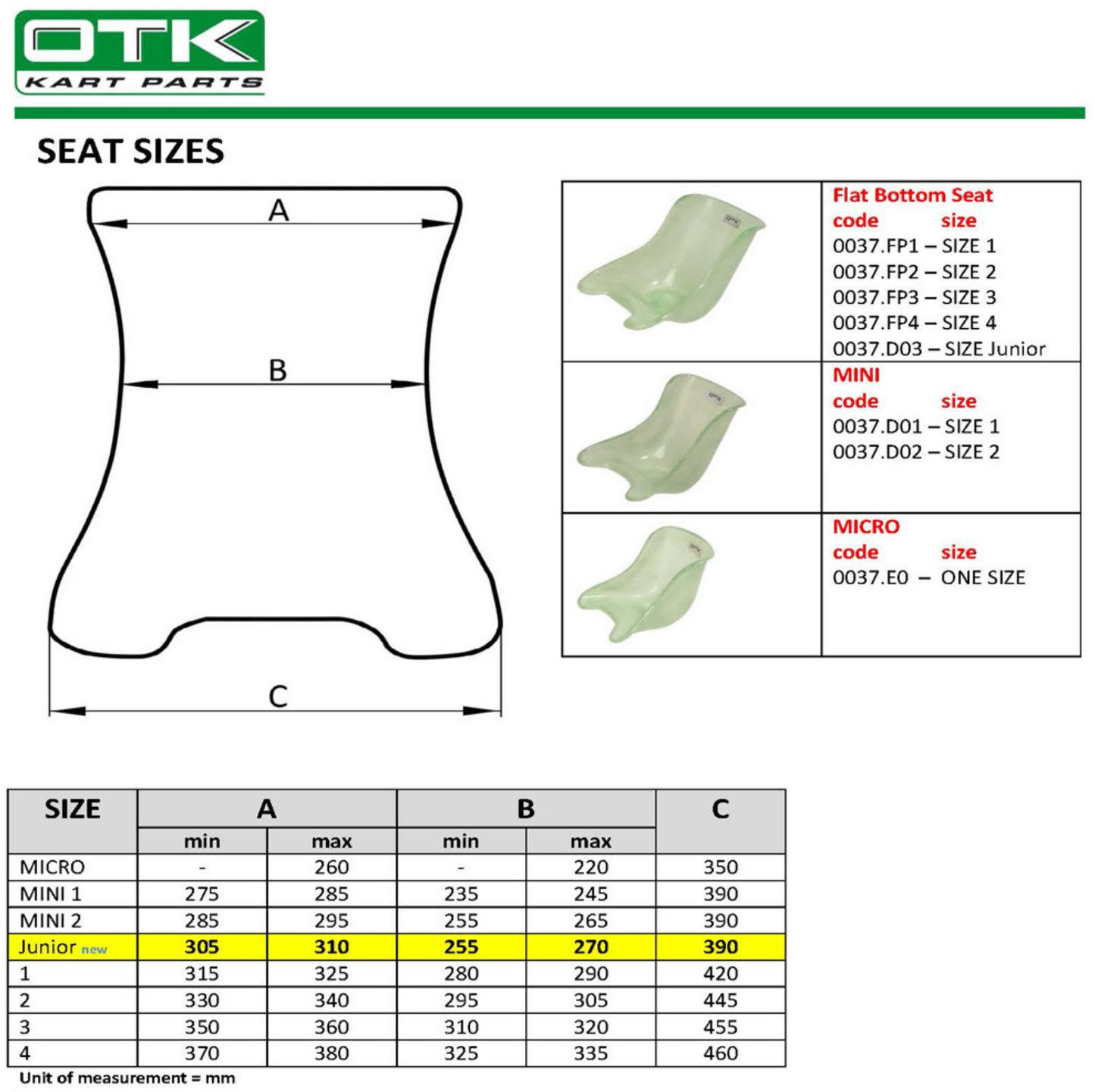 Adult OTK Fiberglass Flat Bottom Seat 0037.FP