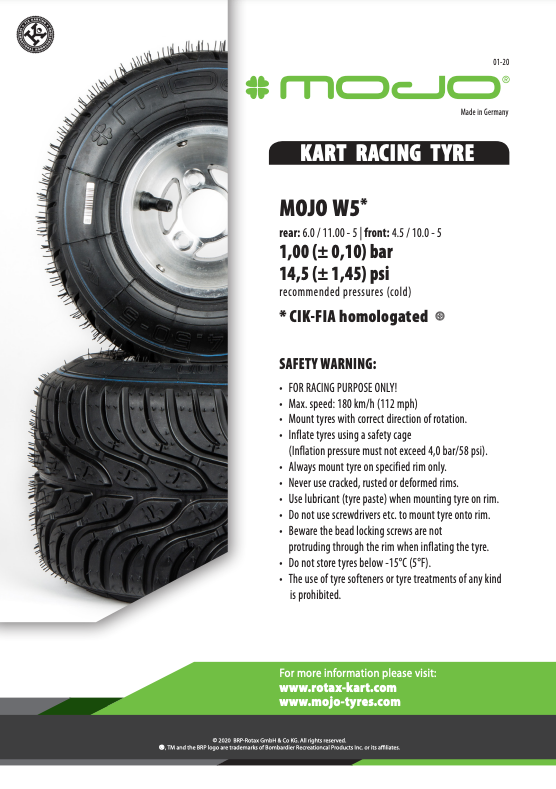 Mojo W5 Wet Tyre Front Only