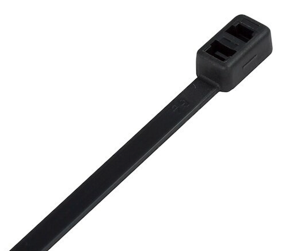 Double Loop Cable Ties 300 x 4.8mm Black (Pck 100)